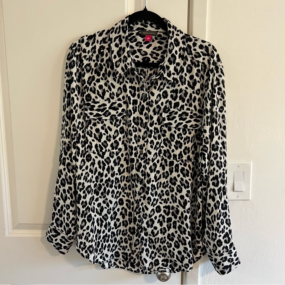 Vince Camuto Blouse | Leopard Print | Oversized | Size Large